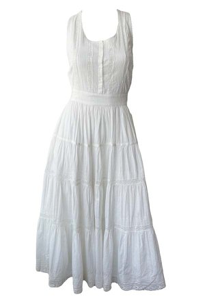 Deep Ocean Victorian Apron Dress - White | Garmentory