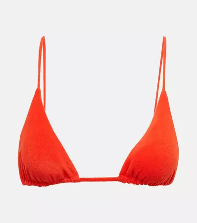 Via Triangle Terry Bikini Top in Red - Jade Swim | Mytheresa