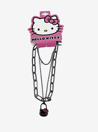 Hello Kitty Padlock Chain Necklace Set