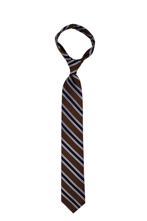 Brown Navy Striped Tie