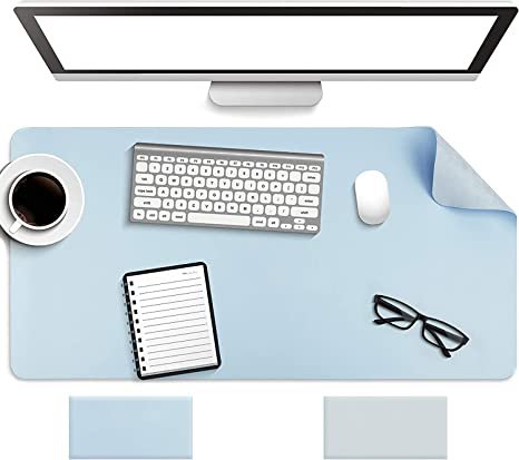 Amazon.com : Non-Slip Desk Pad,Mouse Pad,Waterproof PVC Leather Desk Table Protector,Ultra Thin Large Desk Blotter, Easy Clean Laptop Desk Writing Mat for Office Work/Home/Decor(Sky Blue, 31.5" x 15.7") : Office Products