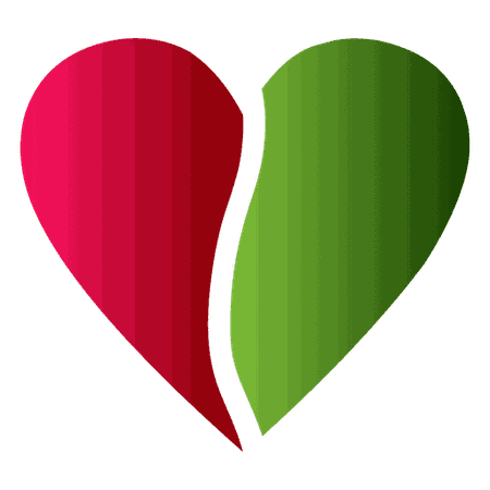 Green/red heart