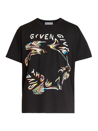 Shop Givenchy Glitch Logo Regular-Fit T-Shirt | Saks Fifth Avenue