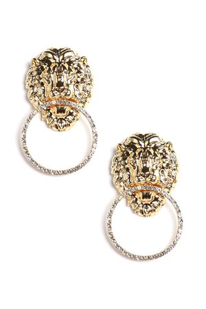 Lion On The Bed Earrings - Gold