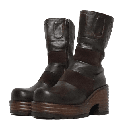 Vintage 90s Brown Platform Boots