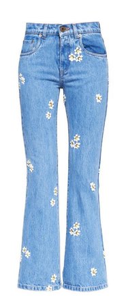 flower printed jeans