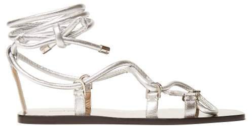 Aziza Wrap Around Leather Sandals - Womens - Silver