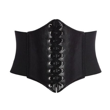Black Leather Corset Belt