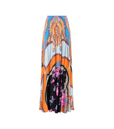 Floral-printed maxi skirt