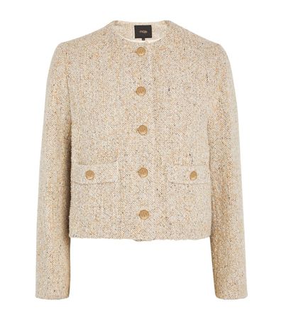 Womens Maje neutral Tweed Bouclé Jacket | Harrods UK