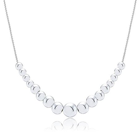Shop Mondevio Sterling Silver Graduated Sliding Beads Necklace - On Sale - Overstock - 9932850