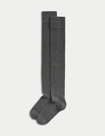 2pk Cotton Rich Over The Knee Socks | M&S Collection | M&S