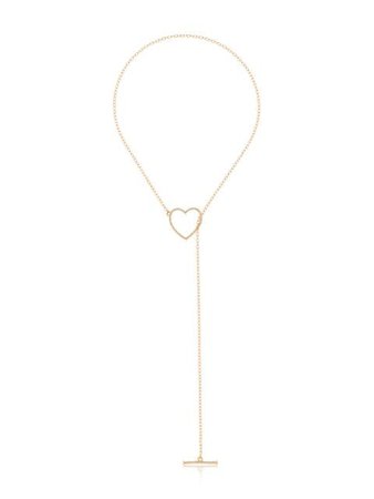 Yvonne Léon 18kt yellow gold heart diamond necklace - Farfetch
