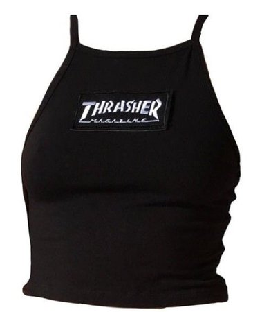 black "trasher" halter top