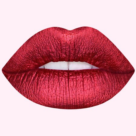 metallic red lip
