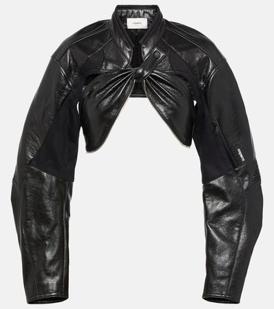 Cutout Faux Leather Biker Jacket in Black - Coperni | Mytheresa