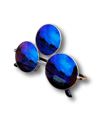 Third Eye Sunglasses Reflective Mirrored Dark Blue Lens