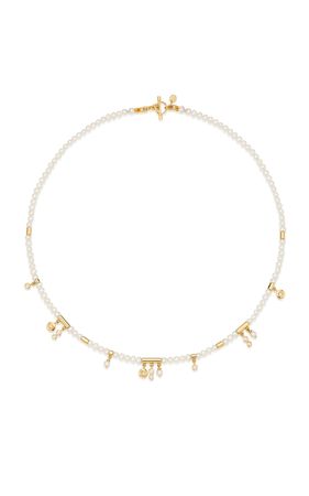 Agni 18k Yellow Gold Pearl, Diamond Necklace By Sauer | Moda Operandi