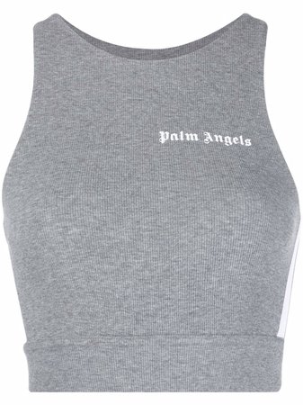 Palm Angels logo-print Ribbed Sports Bra - Farfetch