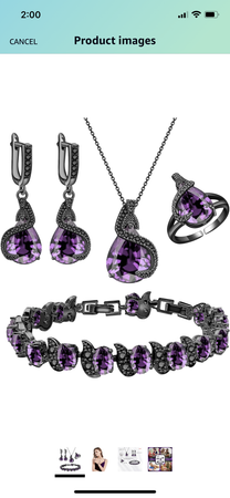 Black and purple jewelry set