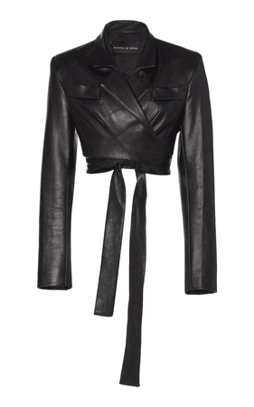crop top leather jacket