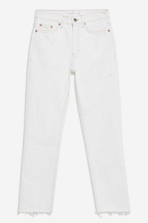 Topshop Off White Straight Jeans