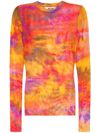 MSGM tie-dye mesh top $147 - Buy Online - Mobile Friendly, Fast Delivery, Price