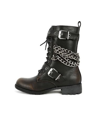 Black Combat Boots w/ Chains
