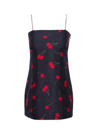 black cherry  print slip dress
