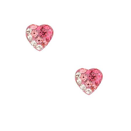 Sterling Silver Crystal Ombre Pink Stud Earrings | Claire's US