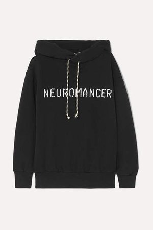 Neuromancer Printed Cotton-jersey Hoodie - Black
