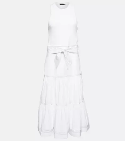 Austyn Cotton Blend Maxi Dress in White - Veronica Beard | Mytheresa