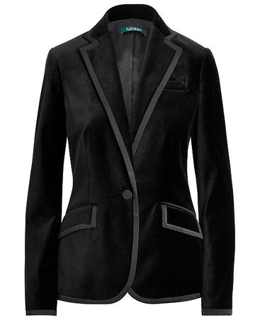 Lauren Ralph Lauren Petite Velvet Blazer, Created for Macy's & Reviews - Jackets & Blazers - Petites - Macy's