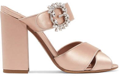 Reyner Embellished Satin Sandals - Blush