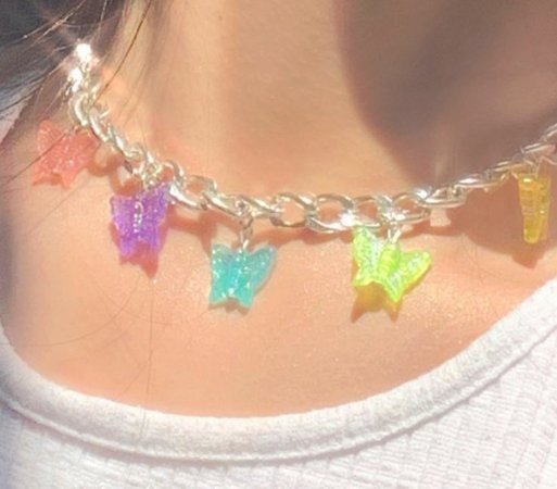 kidcore butterfly necklace