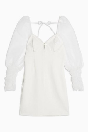 Ivory Organza Sleeve Bodycon Mini Dress | Topshop