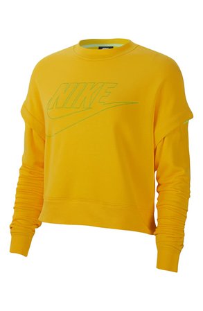 Nike Convertible Crop Crewneck Sweatshirt yellow