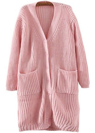 Pink Button Up Cardigan