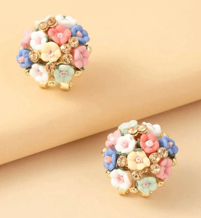 bouquet flower multicolor earrings