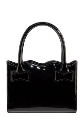 Harper Bow Patent Leather Top Handle Bag By Mach & Mach | Moda Operandi