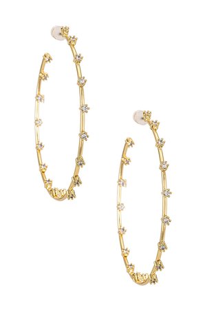 Luv AJ The Stardust Statement Hoops in Gold | REVOLVE
