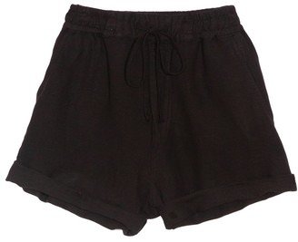 Black Drawstring Linen Shorts