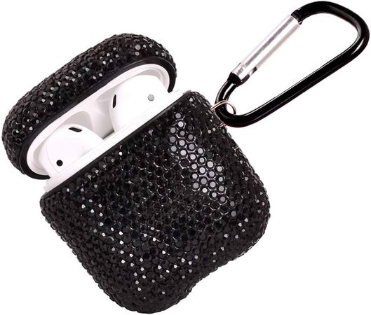 Amazon.com: Sparkly Diamond Case for AirPods with Keychain, Shockproof Protective Premium Bling Rhinestone Cover Skin Compatible with AirPods Charging Case 2 & 1(White+AB C5) : Electronics