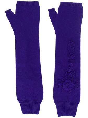 Barrie Thistle Patterned Gloves A00C30816 Blue | Farfetch