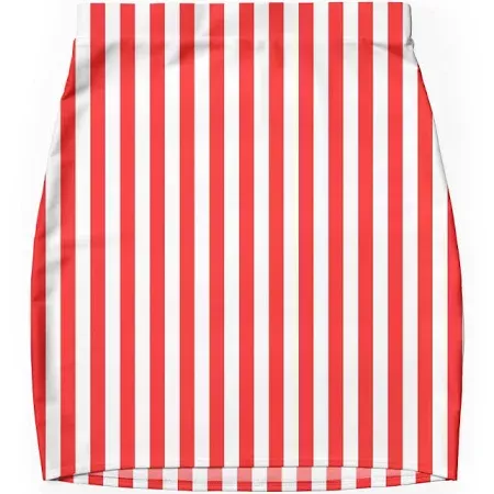 Redbubble Red and White Striped Slimming Dress Mini Skirt