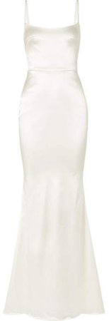 Halfpenny London - Dion Stretch-duchesse Satin Gown - Ivory
