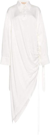 White Shirt Dress With Asymmetrical Hem