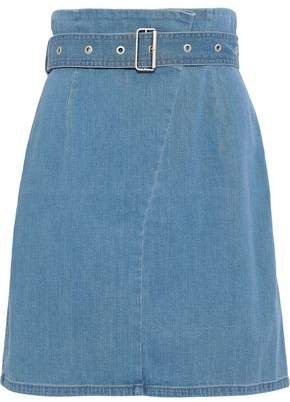 Belted Denim Mini Skirt