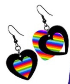 Rainbow Heart Earings