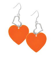 orange heart earrings - Google Search